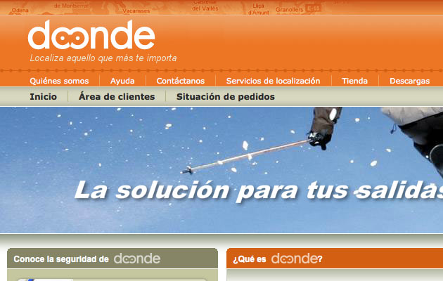 Logotipo de Doonde aplicado en el sitio web