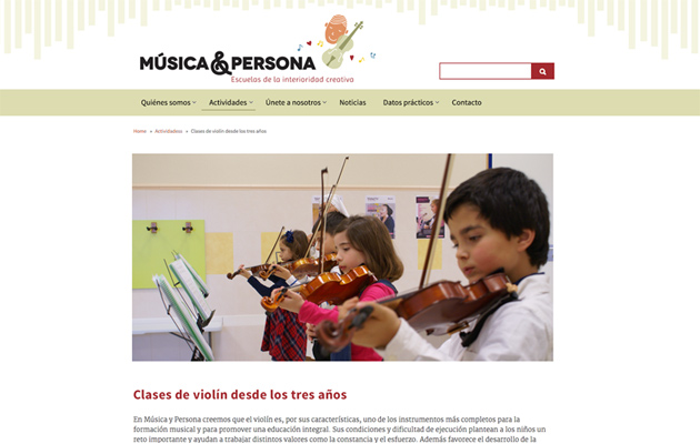 Logotipo aplicado en la web de Música y Persona