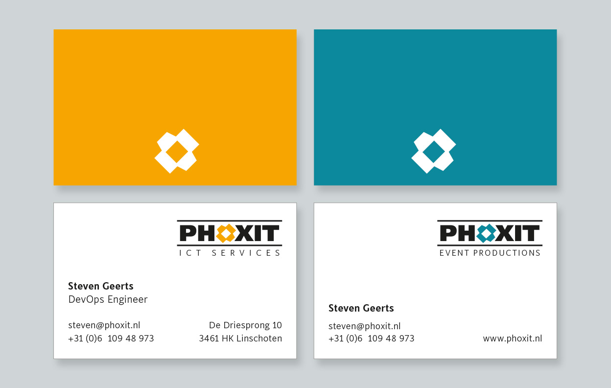 Tarjetas para Phoxit Servicios ICT y Producción de eventos