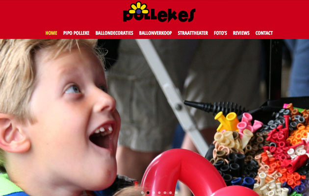 Homepage van Pollekesballonnen.nl