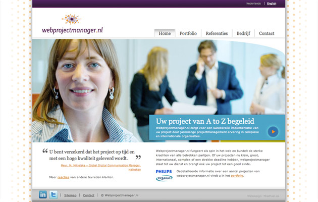 Homepage Webprojectmanager.nl