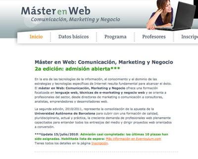 Diseño web ‘Master en web’