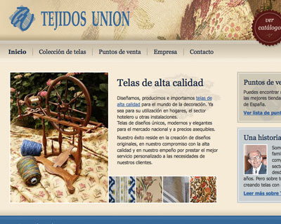 Webdesign Tejidos Unión
